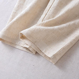 Nuevo Conjunto de pijama de lino y algodón ligero para parejas Simple Color sólido de manga larga cómodo cordón Casual verano invierno - Product Image 4