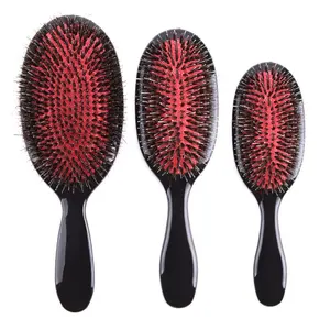 Brosse à cheveux en poils de sanglier pour Salon, brosse ronde en Nylon et en poils de sanglier pour Extensions de cheveux Remy, Style Kinky Wavy