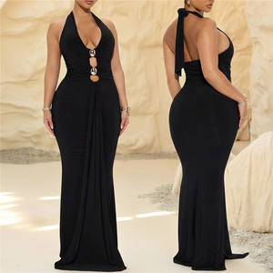 Abito lungo da <span class=keywords><strong>donna</strong></span> sexy con scollo all'americana, senza maniche, scollato sulla schiena, aderente, per <span class=keywords><strong>compleanno</strong></span> o serate eleganti - Product Image 4