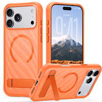 Nouvelle coque de téléphone antichoc magnétique en PC rigide et TPU souple à effet vague pour iPhone 18 17 16 15 14 13 Pro Max avec protection 360 °   Support rotatif