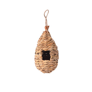 Nid d'oiseau en paille tissé à la main, taille moyenne, pour la décoration de jardin d'oiseaux - Product Image 5
