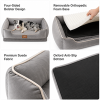 Cama para Mascotas Rectangular de Lujo, Lavable, Ortopédica, de Poliéster y Piel Sintética, para Animales Pequeños, Tamaño XXL, OEM, ODM, Venta al Por Mayor