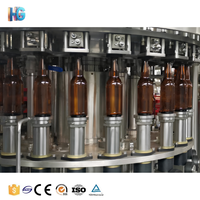 Machine de remplissage automatique 3 en 1 pour bouteilles en verre, ligne d'embouteillage haute vitesse pour boissons gazeuses, pour usine de boissons non alcoolisées