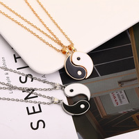 Yin Yang — collier pendentif en émail chinois, 2 pièces/paire, bijoux de Couple, amitié, vente en gros