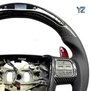 Volant de direction en cuir et fibre de carbone véritable, style course, personnalisé, pour Chrysler 300 RT SRT 2012-2014, pièces automobiles, accessoires de <span class=keywords><strong>voiture</strong></span>, YZ - Product Image 2