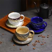 Nouvelle tasse en céramique de style 200 ml, tasse à thé de l'après-midi en grès, petite tasse à café en porcelaine avec soucoupe