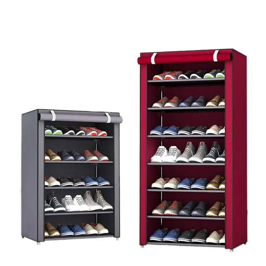 4/5/6/8Tiers Standing shoe rack cabine Home Storage foldable Fabric Shoe Racks with Nonwoven Dustproof Cover
