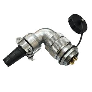 Connecteur d'aviation coudé WF28 en alliage de zinc plaqué or pour montage sur panneau - Product Image 1