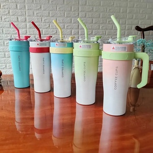 Oferta Especial: Vaso Térmico <span class=keywords><strong>Goofit</strong></span> de 1200ml (40oz) para Auto, con Asa, Aislado, de Acero Inoxidable, con Pajita - Product Image 2