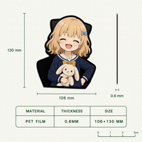 Las mejores pegatinas decorativas de dibujos animados 3D de tendencia, pegatina de movimiento impermeable, pegatina de Anime lenticular 3D personalizada para decoración de coche y portátil