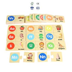 ปริศนาตัวอักษรไม้สำหรับเด็กอายุ4 + 26ชิ้นปริศนาตัวอักษร<span class=keywords><strong>ภาษา</strong></span>อังกฤษ ABC ปริศนาทางปัญญา Montessori การเรียนการสอนเอดส์ - Product Image 2