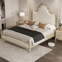 Meubles de chambre à coucher français lit king size cadre en bois de luxe style européen dernier cri lit double queen size lit à dossier design