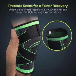 Slimme Gezondheid Verstelbare Power Knie Brace Elastische Gewricht Ondersteuning Compressiehuls Beschermende Flexibele Paar Met Kniebeschermers - Product Image 2
