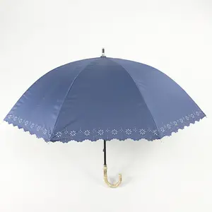 2023 Innovative Bamboo handle advanced texture Parasol wooden uv sun umbrella Gift umbrella Ladies Umbrella