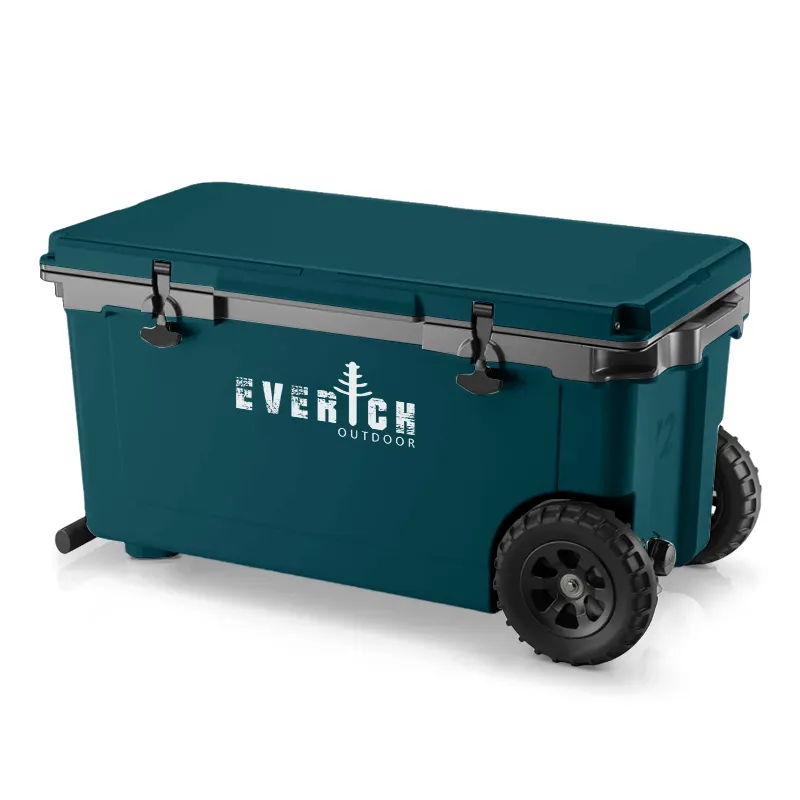 Portabilidade: Everich Outdoor 72 QT caixa de refrigerador com rodas para portões traseiros