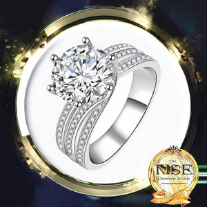 Bague de mariage en argent 925, bijoux fins, moissanite bleue originale de 5 carats, coupe brillante, test diamant, pour femme, symbole d'amour éternel - Product Image 2