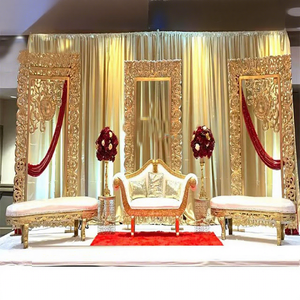 กรอบรูปที่ออกแบบใหม่สำหรับตกแต่งงานแต่งงานกรอบสีทอง FRP สำหรับติดเวทีในงานแต่งงานจาก USA - Product Image 1