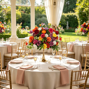 Arrangements de fleurs en soie pour mariage, roses rouges artificielles, boules de fleurs pour centre de table de mariage - Product Image 1