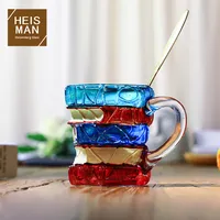 Mug à café en forme de livre peint à la main avec mécanisme 3D, design original, style minimaliste moderne pour cafés, restaurants et utilisation en extérieur