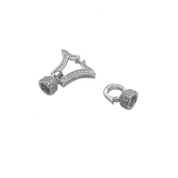 Chaîne ronde en argent 925, fermoir en or 14 carats, fermoir à ressort de haute qualité, connecteur pour la fabrication de bijoux, fermoirs pour perles, collier.