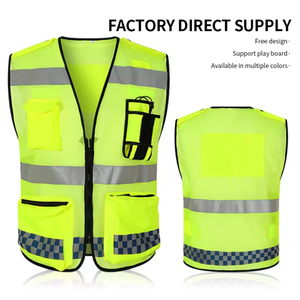 कस्टम परावर्तक सुरक्षा बनियान कंपनी लोगो कस्टम रंग फ्लोरोसेंट दृश्यता कार्य वर्ग 2 सुरक्षा बनियान - Product Image 2