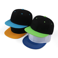 Gorras de Visera Plana con Bloques de Color Personalizados al por Mayor, Gorras de Protección Solar para Baile Callejero, Gorras de Béisbol Estampadas