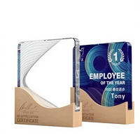 Trophée en bois HDW Creative Color Printing pour les excellents employés de l'entreprise, médaille en bois, trophée en cristal pour cadeau