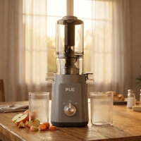 Stilte, professionele, heavy-duty, zelfreinigende slowjuicer voor het maken van sap van hele groenten en fruit.