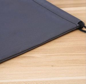 20*25Cm Black Waterproof Polyester 210D <b>Drawstring</b> Bag <b>Pouch</b> Gift Bag Promotional Use - Product Image 2