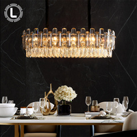 Rustique chambre salle à manger luminaires suspendus lustres d'éclairage plafond luxe or led moderne K9 lustres en cristal