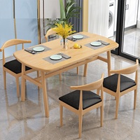 Meubles de salle à manger, table à dîner rectangulaire pliable moderne personnalisable de couleur marron pour la maison et l'atelier