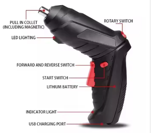 Mini destornillador eléctrico inalámbrico con batería de litio recargable por USB, juego de 47 puntas y enchufes, taladro para montaje de muebles en el hogar - Product Image 4