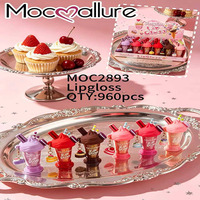 Set Lip Gloss Mocmallure Flower Top Shimmer Murah dengan Desain Bunga yang Lucu, Hasil Akhir Lip Glaze Mengkilap, Minyak Bibir yang Melembapkan
