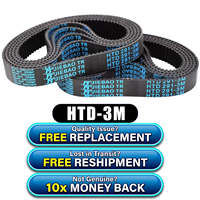 Courroie de distribution en caoutchouc JIEBAO HTD HTD378-3M 381-3M 384-3M 390-3M avec cordon en fibre de verre et dents circulaires en arc pour entraînement synchrone
