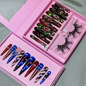 10 <span class=keywords><strong>faux</strong></span> ongles réutilisables en acrylique à presser, couvrance totale, pour femmes, pour le nail art DIY et usage en salon - Product Image 1