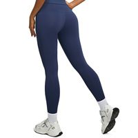 Pantalon de yoga sport taille haute effet push-up, gainant ventre plat, en Spandex/Polyester haute élasticité, longueur intégrale, design uni