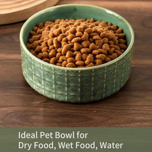 Mangkuk Anjing Keramik 6,5 inci, Mangkuk Makanan Anjing, Mangkuk Air, Piring Anjing untuk Anak Anjing Sedang dan Kecil, Hijau - Product Image 3