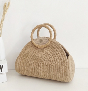 Nouvel arrivage de sacs fourre-tout tressés en <span class=keywords><strong>corde</strong></span> de coton <span class=keywords><strong>sac</strong></span> à bandoulière en forme de coquille de grande capacité sacs à <span class=keywords><strong>main</strong></span> de vacances faits à la <span class=keywords><strong>main</strong></span> avec poignée ronde - Product Image 4