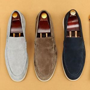 Mocasines de Gamuza para Hombre, Punta Redonda, Forro de Cuero Genuino, Suela de Goma, Entresuela de EVA, Zapatos Casuales de Negocios para Todas las Temporadas - Product Image 4