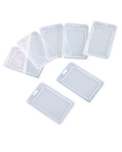 X527 Full Covered Hard <b>Plastic</b> Pp Clear Translucent Vertical <b>Id</b> Badge <b>Card</b> <b>Holder</b> - Product Image 1