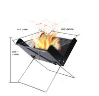 Barbecue portable pliable compact au charbon de bois pour camping, pique-nique, jardin, randonnée – Facile à ranger