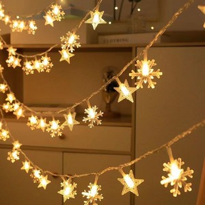 Guirnalda de Luces LED Solares Impermeables con Forma de Estrella, Lámpara Colgante para Exteriores, para Acampar, Tiendas de Campaña, Patio, Jardín, Decoración Navideña - Product Image 4
