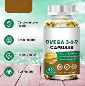 Capsules d'huile de poisson en gélule molle, riches en EPA et <span class=keywords><strong>DHA</strong></span>, acides gras oméga-3 naturels, 60 capsules, antioxydant - Product Image 2