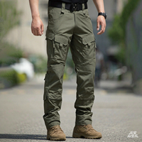 Pantalon cargo tactique de randonnée pour homme, de qualité supérieure, sportif, décontracté, camouflage noir, imperméable, résistant aux déchirures, compatible avec les protections de genoux