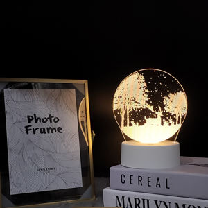 Lampe 3D Cerf Lumineuse, Lampes de Table LED Décoratives, Lampes de Bureau à Recharge Automatique, Cadeau Adorable en Acrylique, Veilleuses LED avec Base en ABS, Décoration Cadeau - Product Image 2