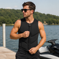 Gilet de protection personnalisé en néoprène pour adulte avec fermeture éclair frontale pour sports nautiques (Wakeboard, Surf, Jet Ski)