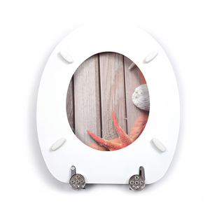 Asiento de Inodoro de Madera Alargado Sanitario Moderno y Personalizable con Impresión UV, Inodoro con Asiento Moldeado en Madera - Product Image 5