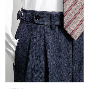 <span class=keywords><strong>Pantalon</strong></span> en <span class=keywords><strong>tweed</strong></span> à chevrons pour <span class=keywords><strong>homme</strong></span>, coupe slim, nouvelle collection automne-hiver, <span class=keywords><strong>pantalon</strong></span> Naples, <span class=keywords><strong>pantalon</strong></span> de costume décontracté, coupe droite - Product Image 3