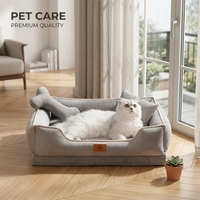 Lit pour animaux de compagnie en velours orthopédique de luxe