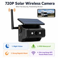 Caméra extérieure sans fil alimentée par énergie solaire HD 720P avec vision nocturne, étanche IP68, système de caméra de sécurité intelligente